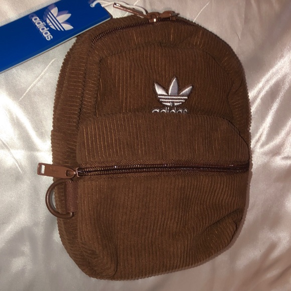 Adidas Corduroy Trefoil 2.0 Mini Backpack Color Preloved Brown NWT - Picture 16 of 16